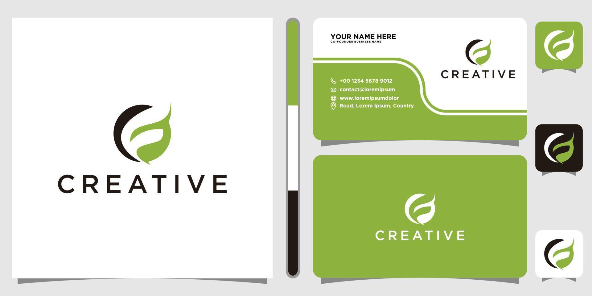 Letter F vector Logo and business card tamplate