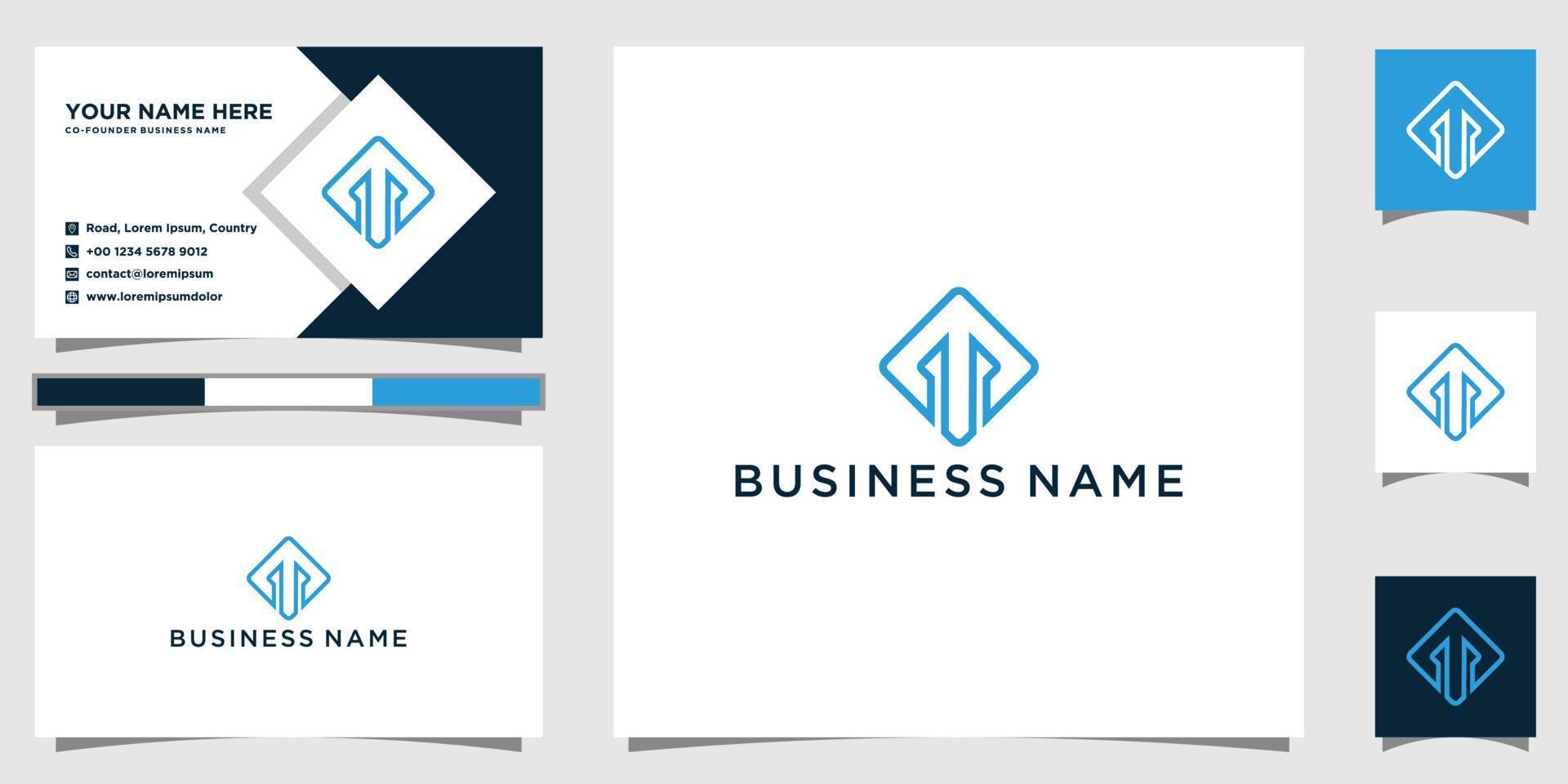 letter TM design logo template and business card design vector