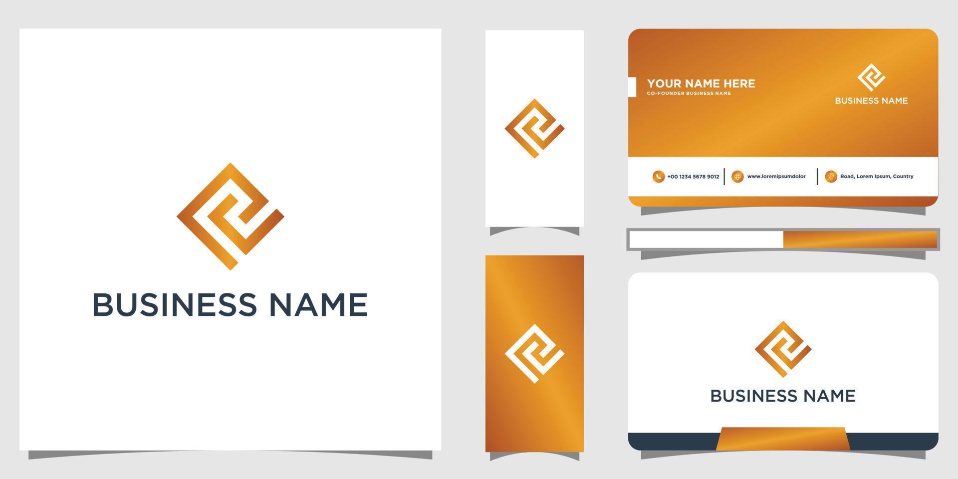 VP alphabet letter vector geometric  icon. Logo with business card template for your design