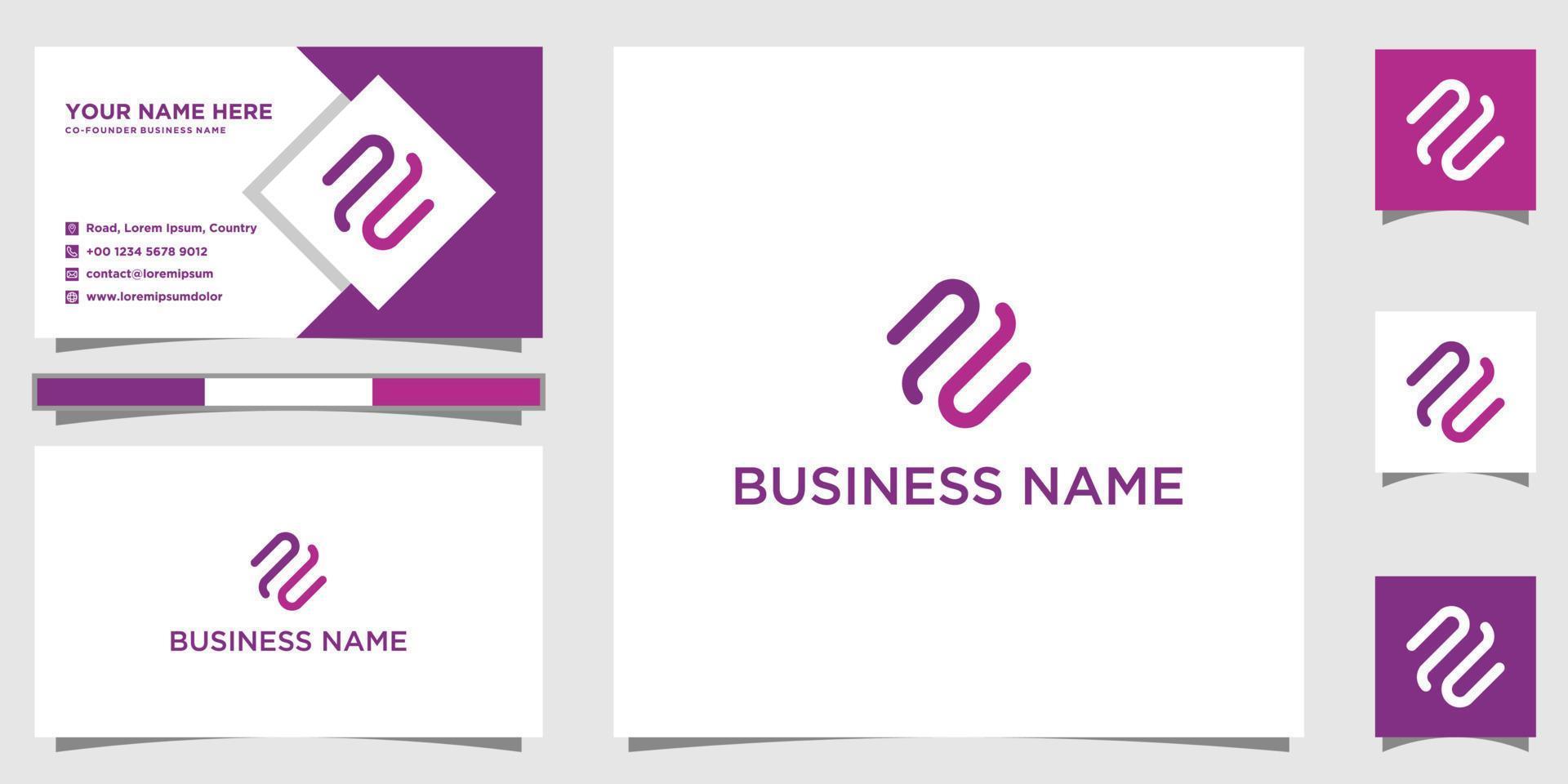 Letter pp monogram line creative modern simple logo design with business card template vector