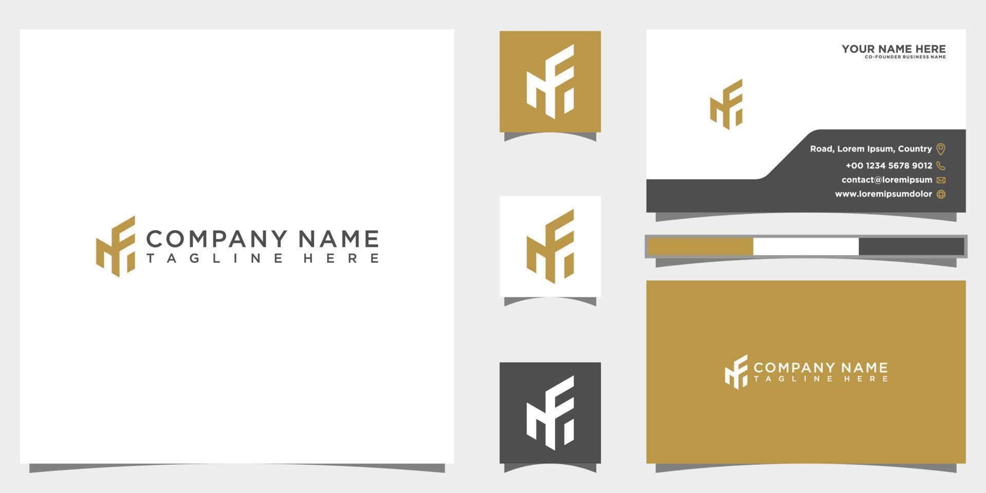 Initial MF style logo design accounting and fonancial luxury logo vector