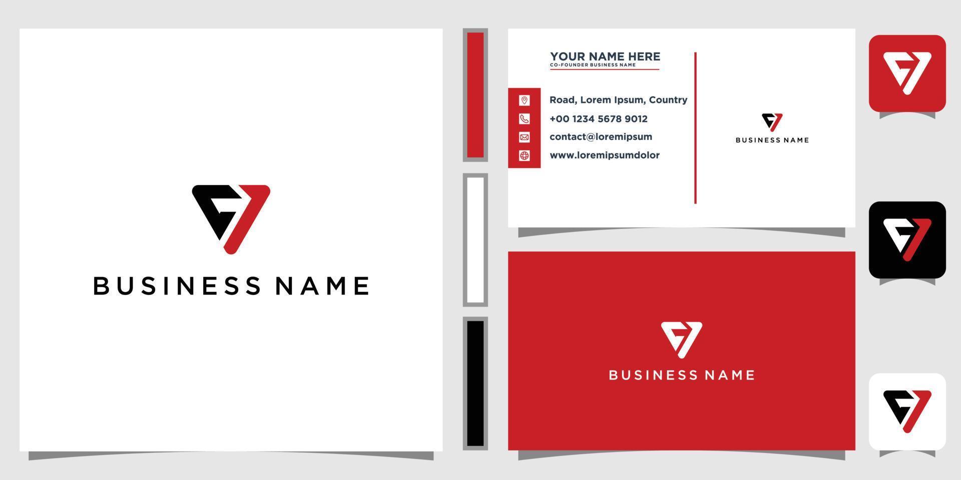 diseño de logotipo cv, vc con plantilla de tarjeta de presentación para su diseño vector