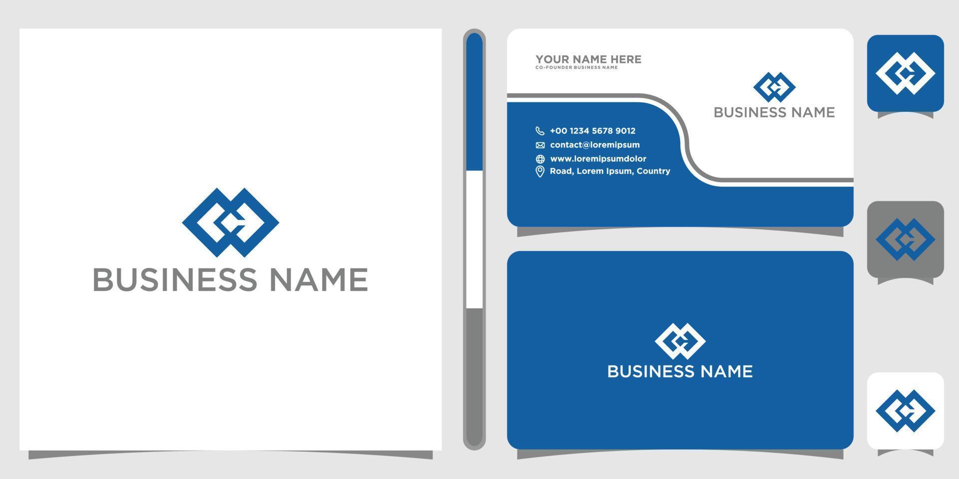 Letter ME or infinity monogram logo with business card design vector