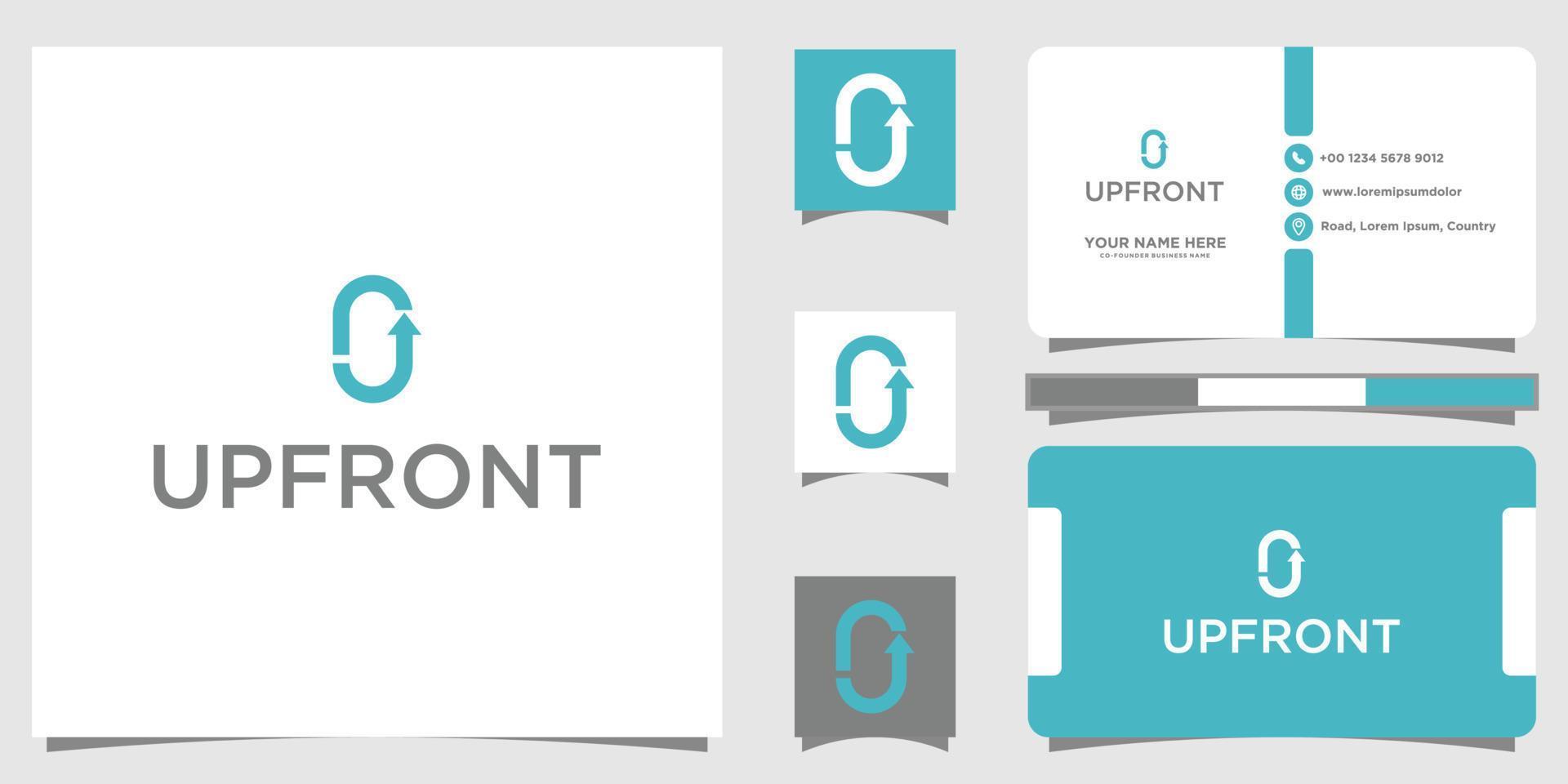 up front logo design inspiration and business card vector