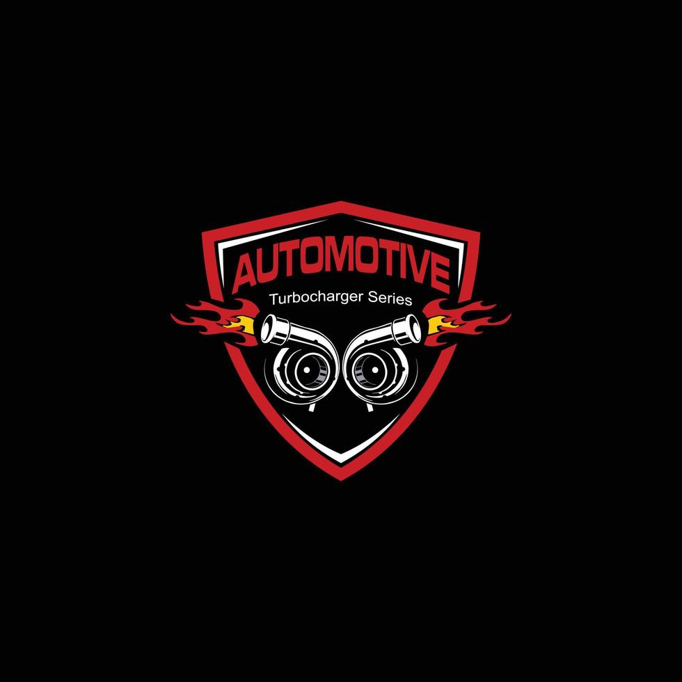 automotive logo design with turbo charger vector