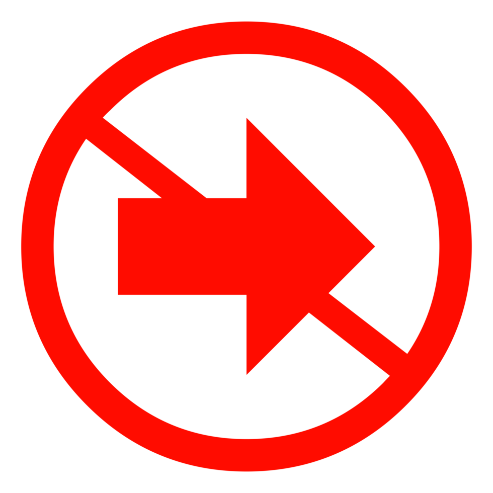 Directional Arrow Sign on Transparent Background png