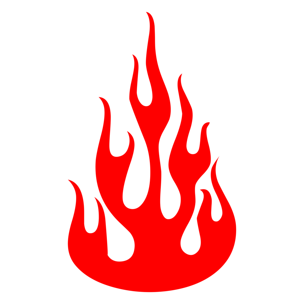 silhouette de flamme dessinée à la main sur fond transparent png