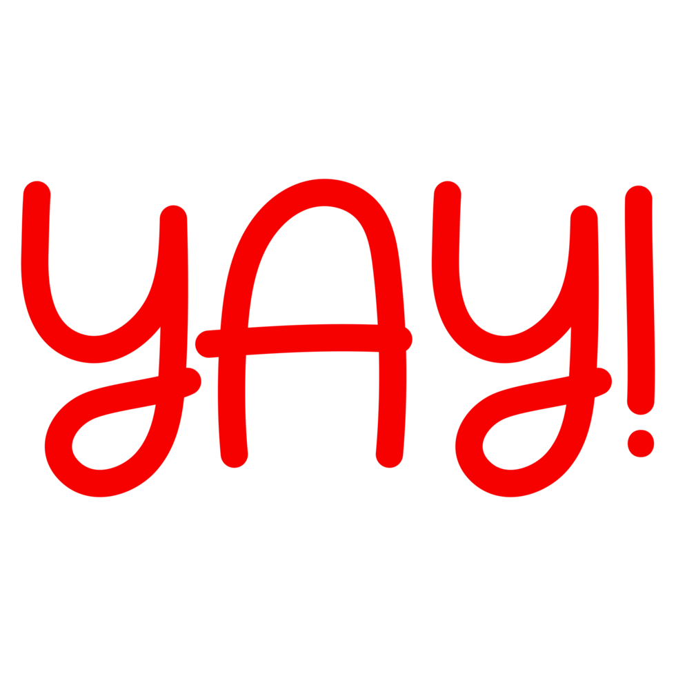 Hand drawn Yay lettering on Transparent Background png