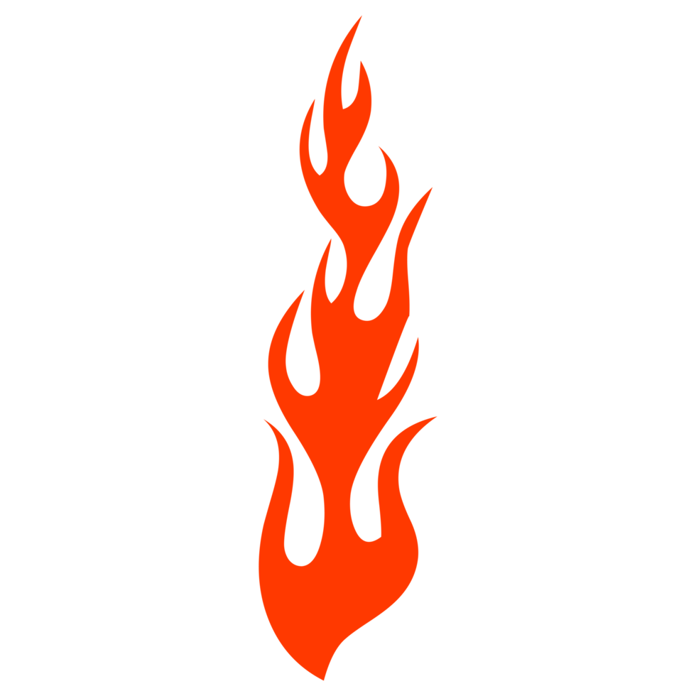 Hand drawn flame silhouette on Transparent Background png