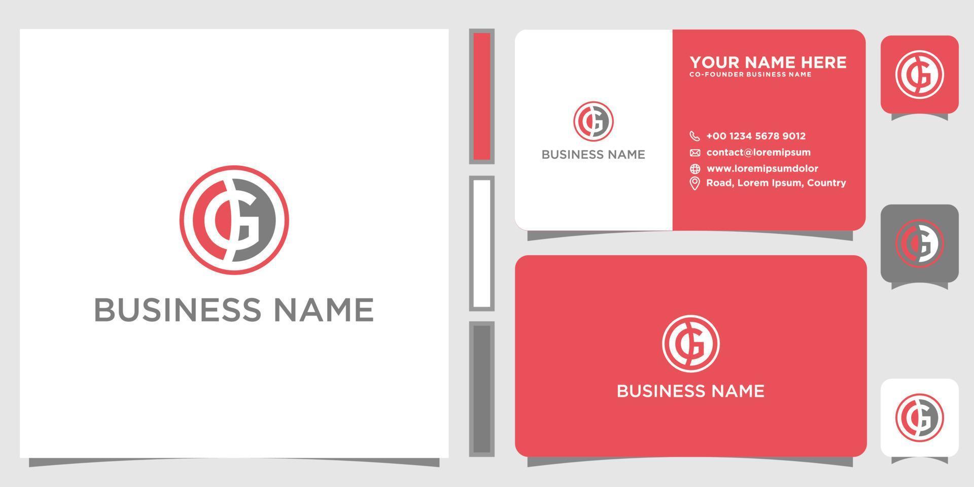 gp logo illustration design vector with business card template for your design