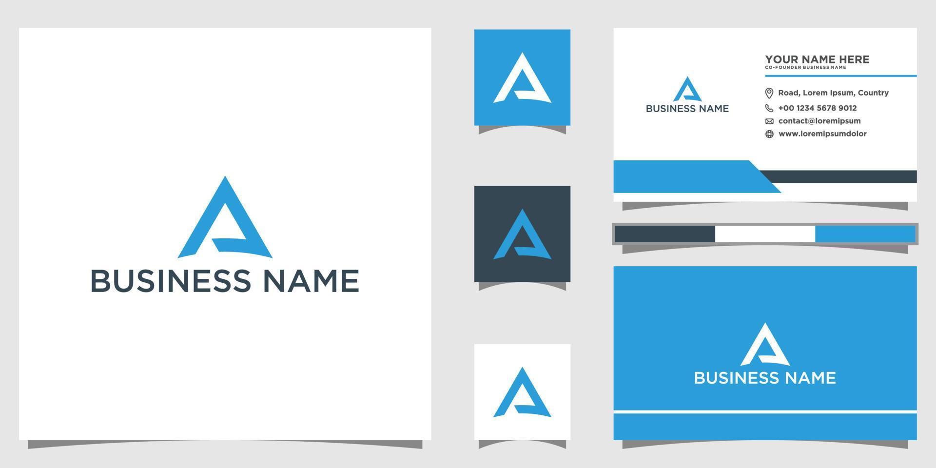 letter A logo design and business card tamplate vector