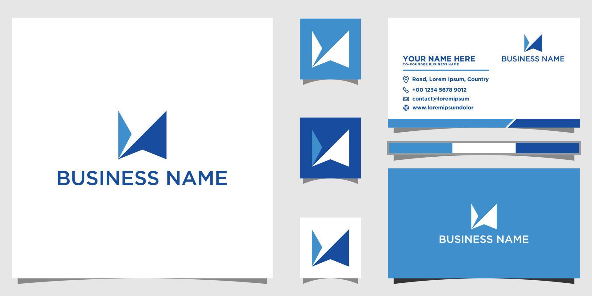 Abstract Letter M Logo with business card vector