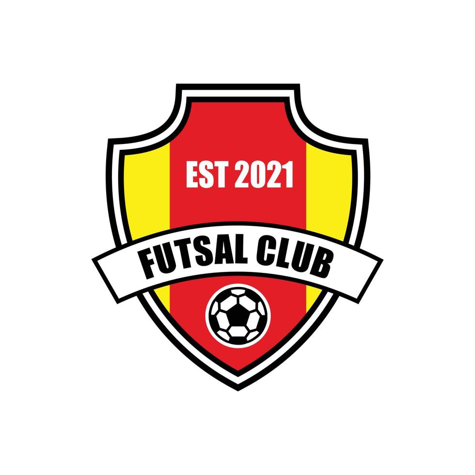 logotipo profesional de fútbol en estilo plano balón de fútbol y escudo con estrellas juegos deportivos vector