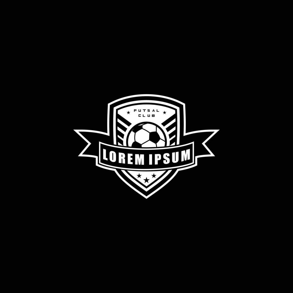 fondo de logotipo de fútbol de escudo negro vector