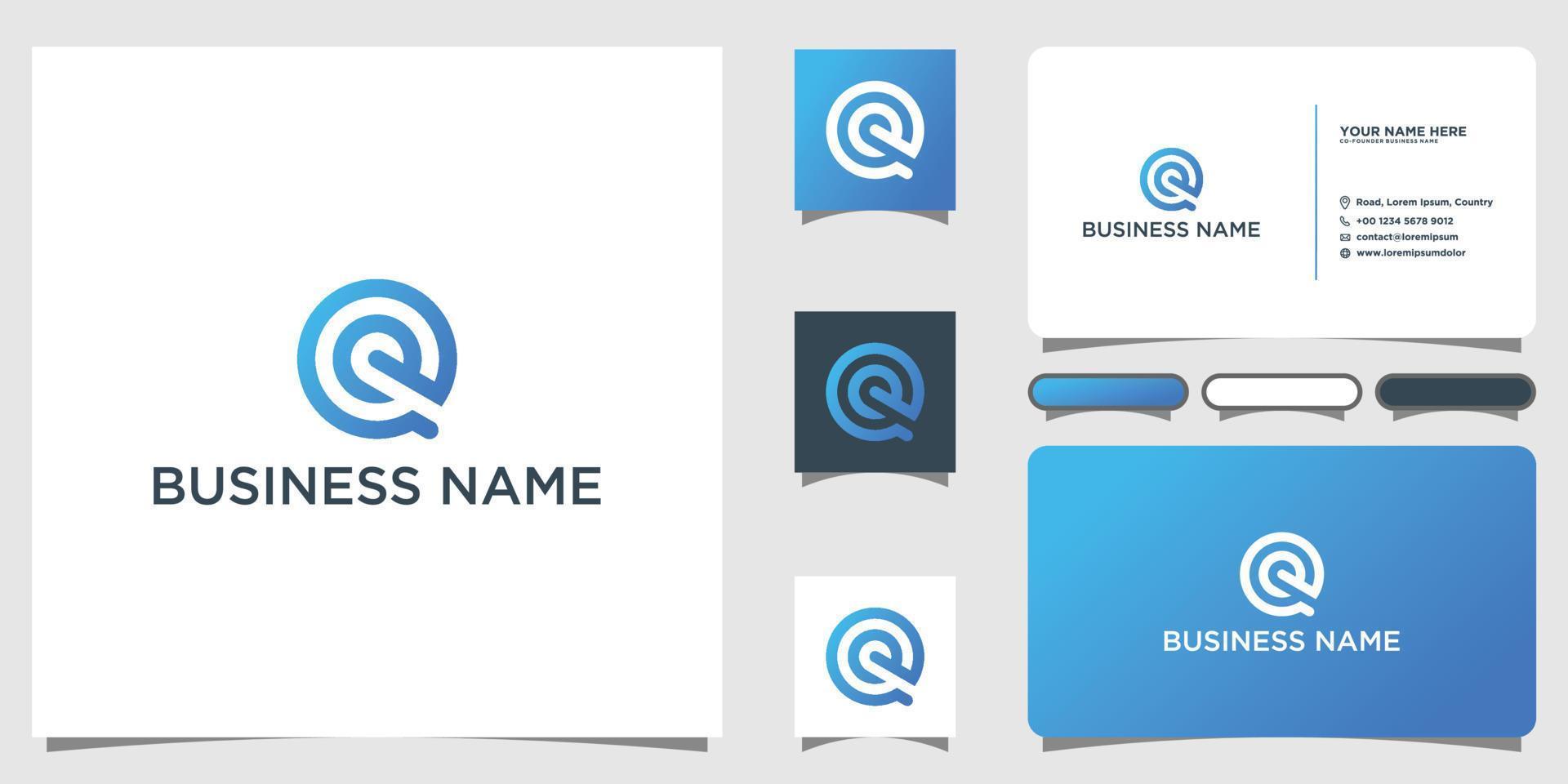 Initial Letter Q and E Logo. gradien color andr Business and Branding Logos. vector