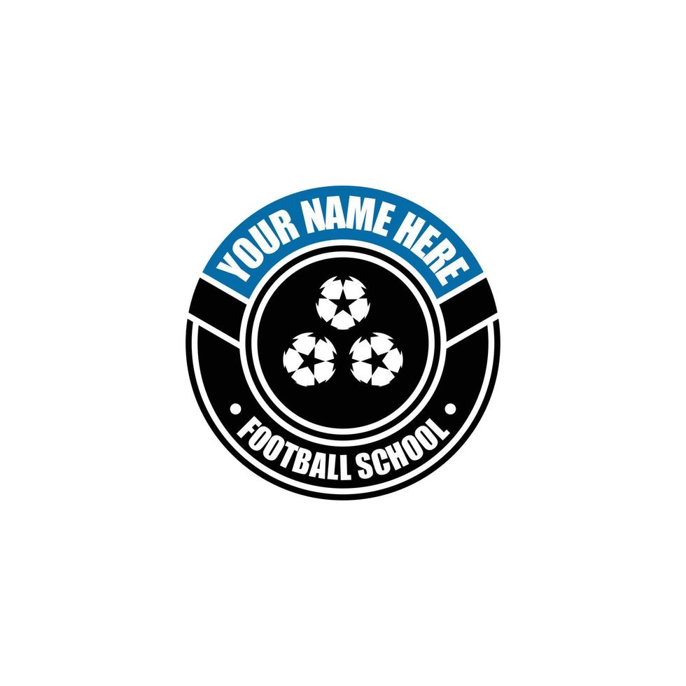 circle Football logo in flat style. Soccer ball. Sport games. Emblem, badge. Vector i