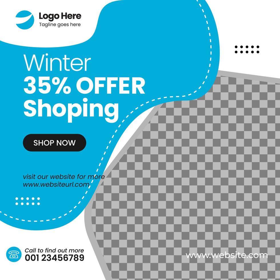 Social media template design post vector