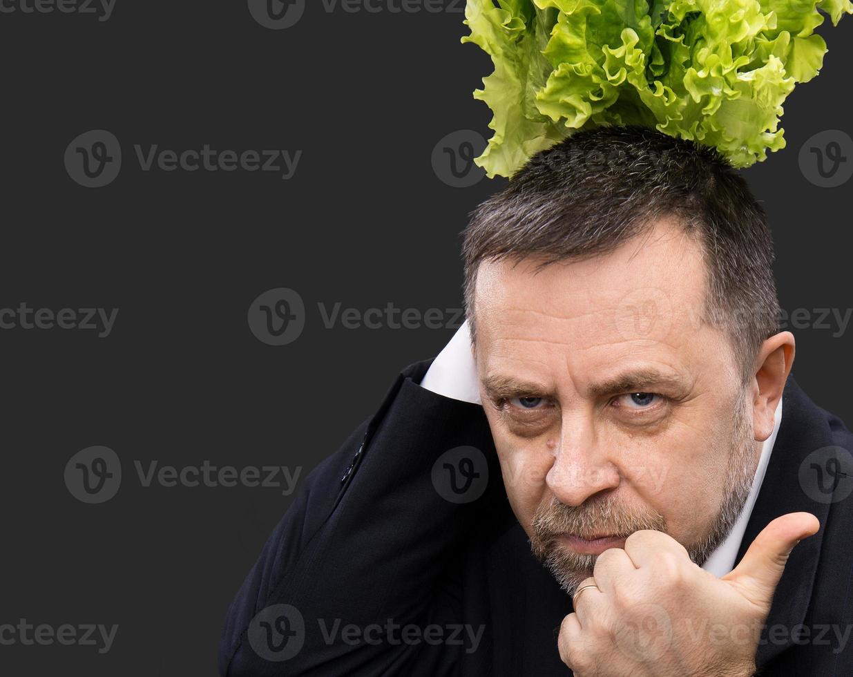 Man holding lettuce photo