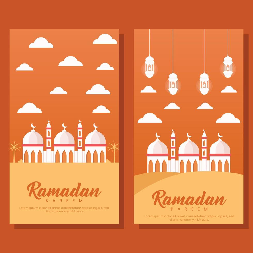 ramadan vertical banner illustration in flat design vector