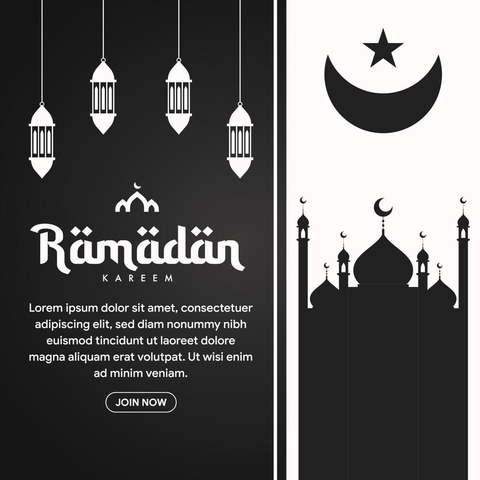 ramadan banner illustration in flat design vector