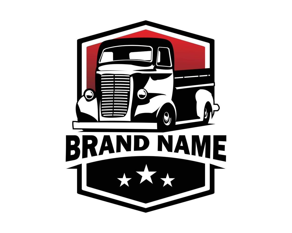 1940 chevy truck. isolated vector silhouette on white background showing from the side. Best for badge, emblem, icon, sticker design, auto industry. available in eps 10.