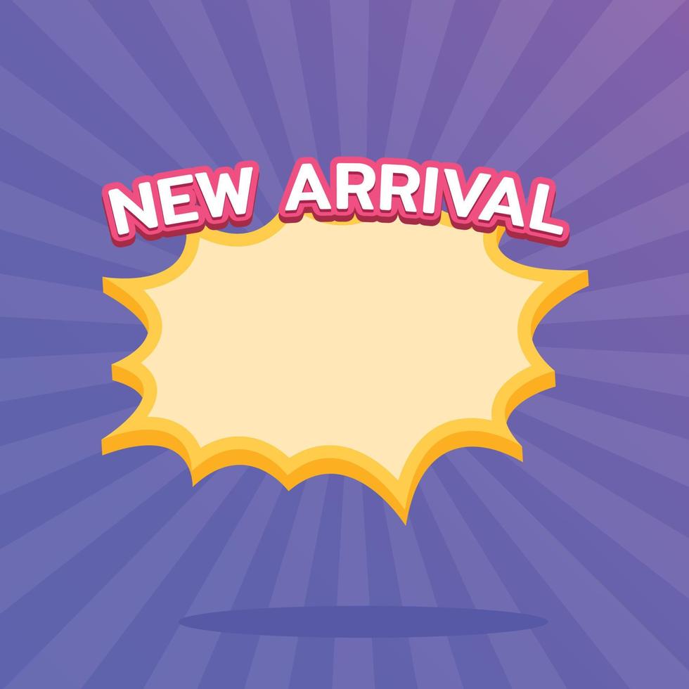 New arrival, starburst label, shopping font, Promotion label sale, promotion discount banner templates vector