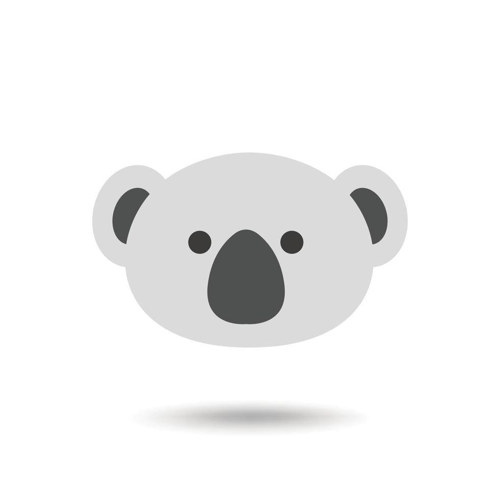 cara de oso koala, emojis lindos de cara de animal, pegatinas, emoticonos. vector