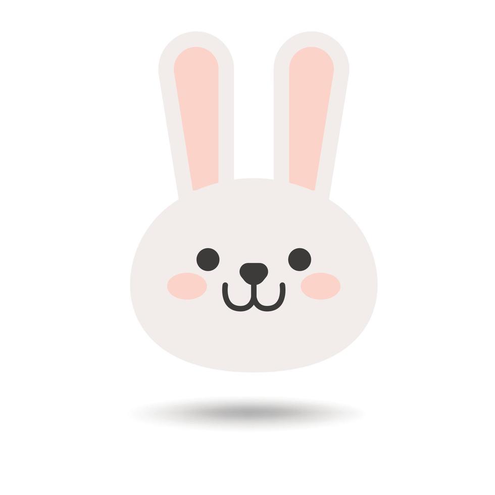 Rabbit face, animal face cute emojis, stickers, emoticons. vector