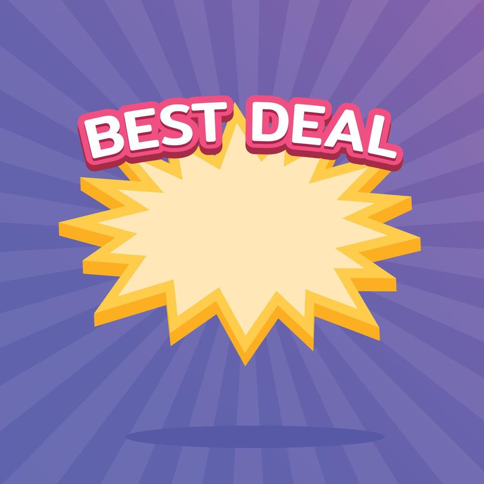 Best deal, starburst label, shopping font, Promotion label sale, promotion discount banner templates vector