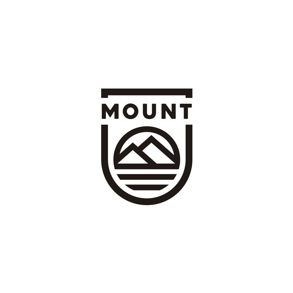 Minimalist Vintage Line Art Mountain logo design Inspiration vector