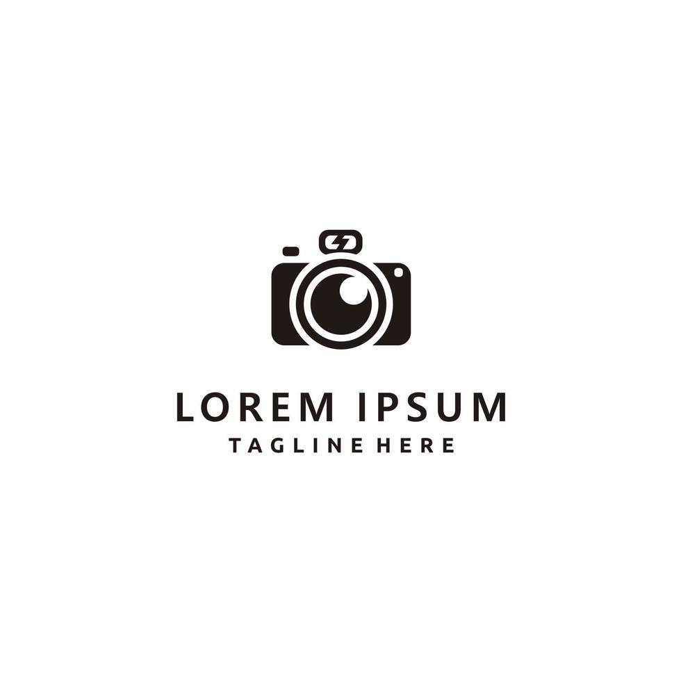 fotografía cine y video, lente de obturador cámara minimalista logotipo diseño icono vector