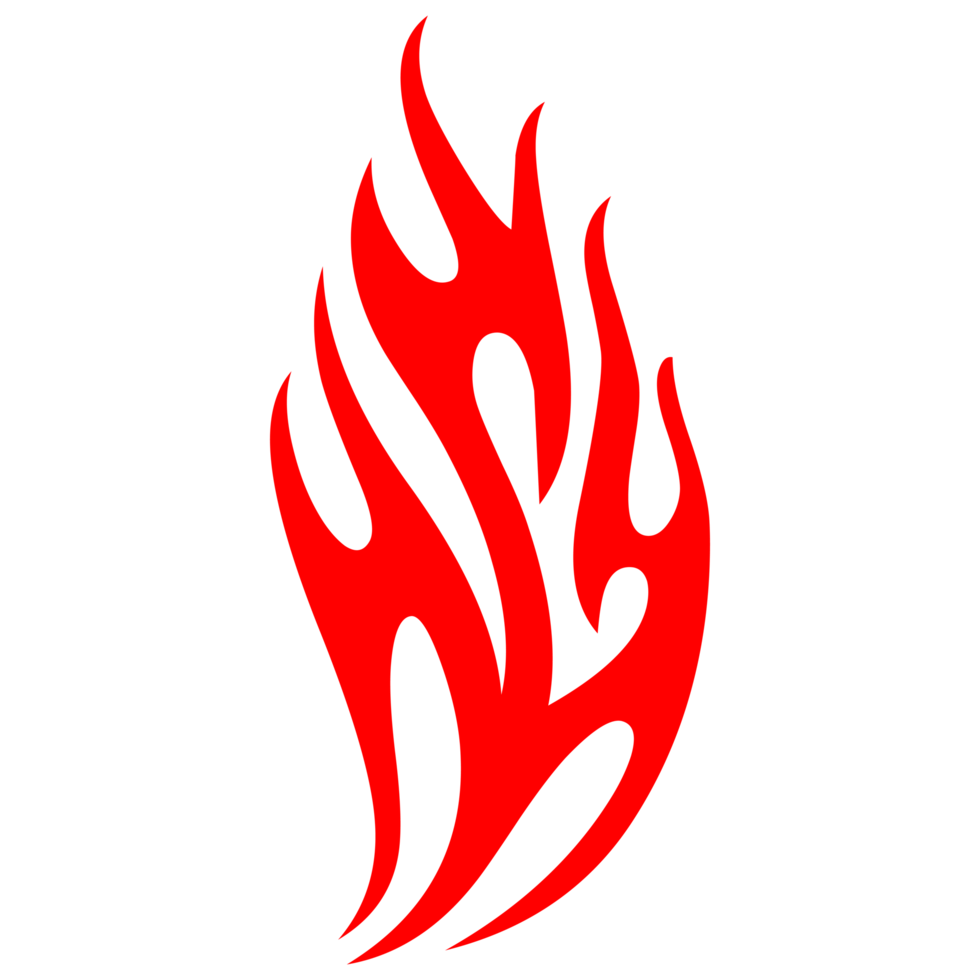 Hand drawn flame silhouette on Transparent Background png