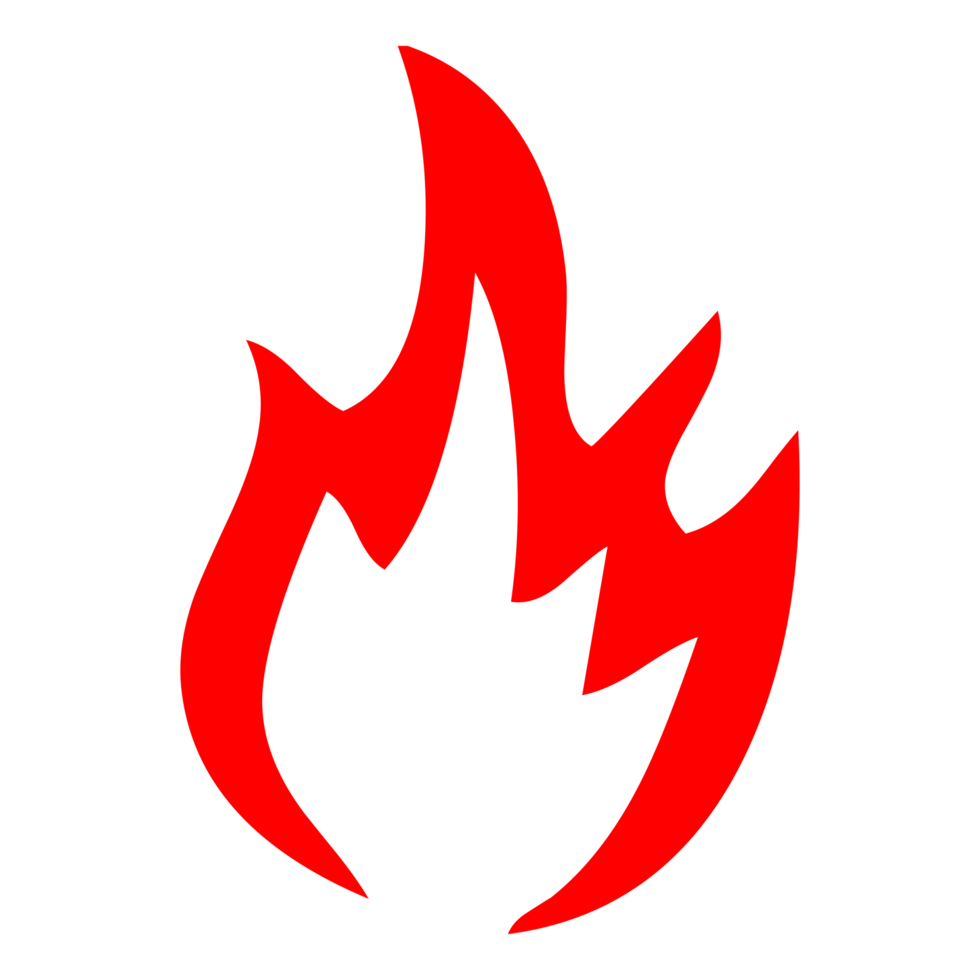 Hand drawn flame silhouette on Transparent Background png