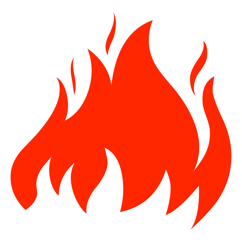 silhouette de flamme dessinée à la main sur fond transparent png