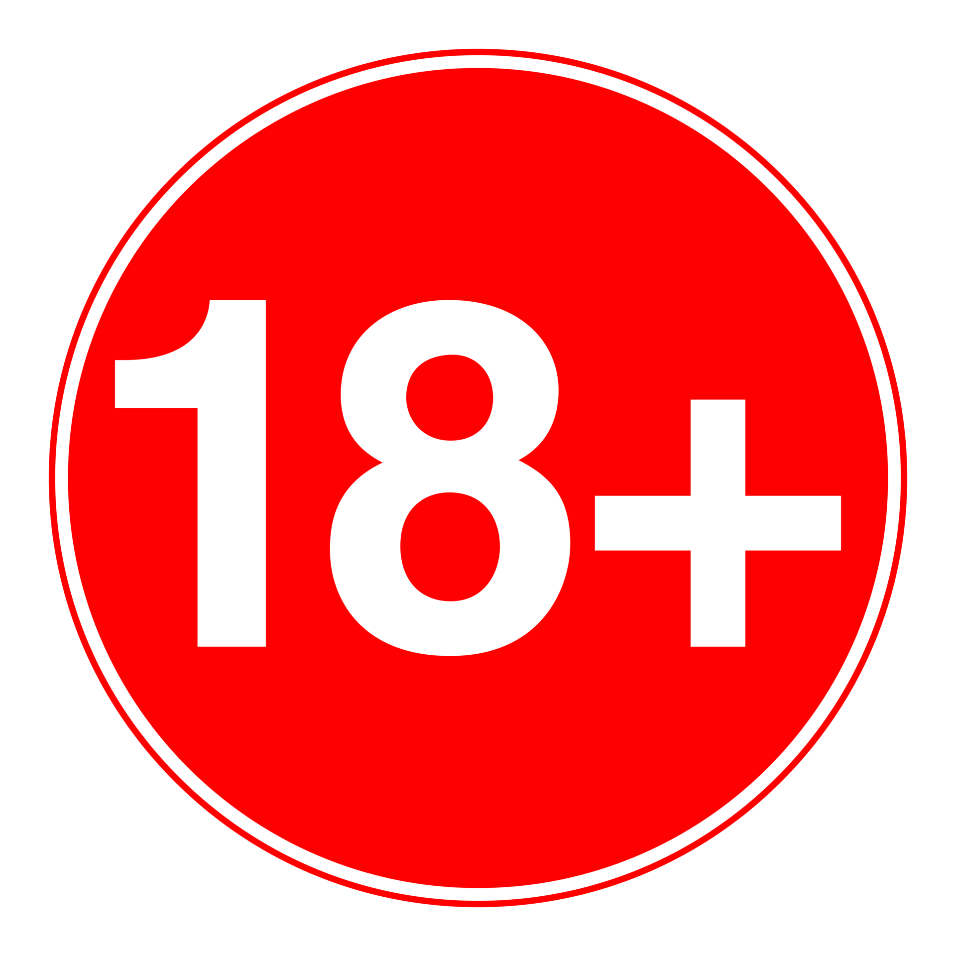  signo de clasificación de edad mayor de 18 en fondo transparente ...