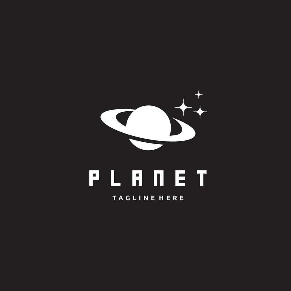 Minimalist planet logo design icon vector