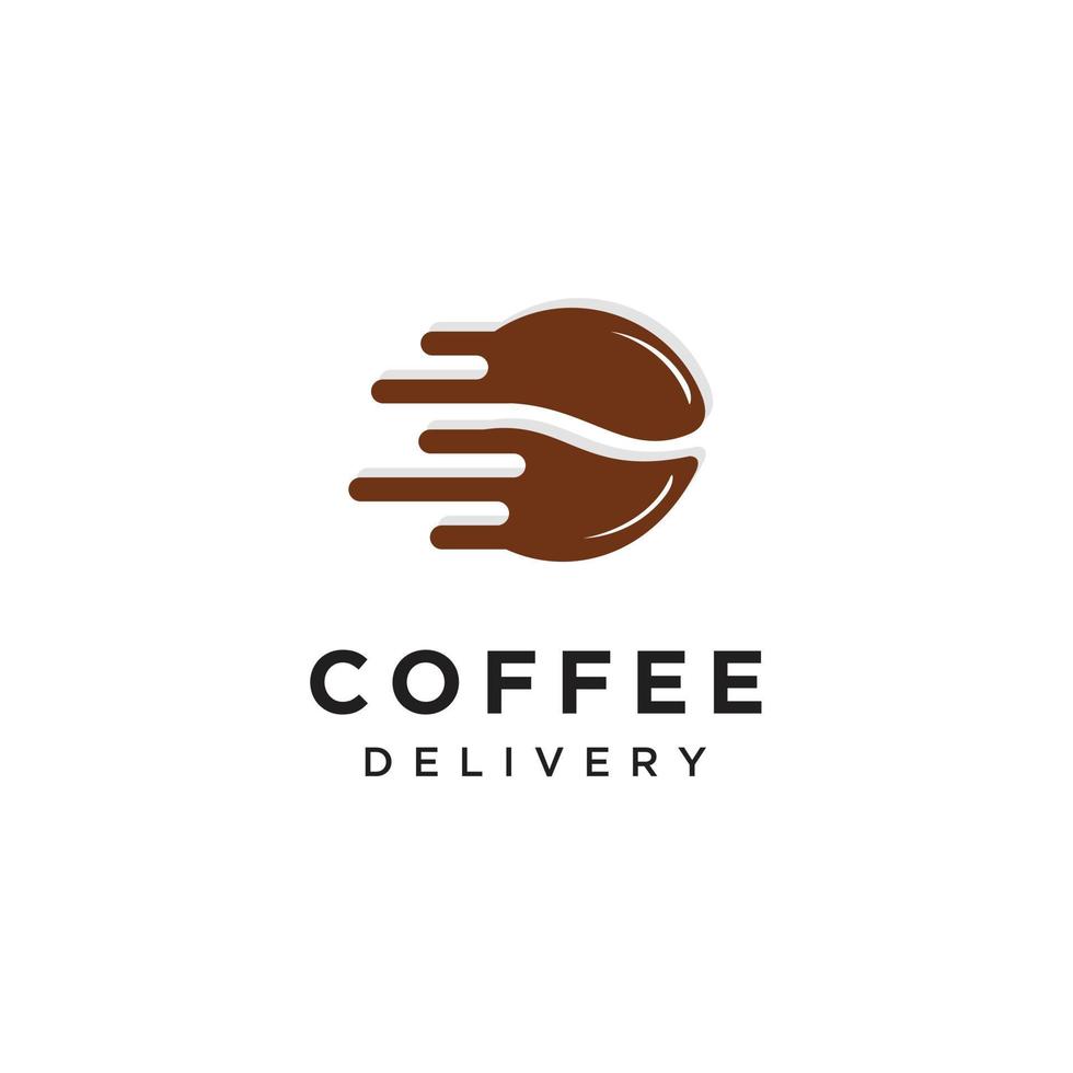 Quick fast bean coffee logo template design vector