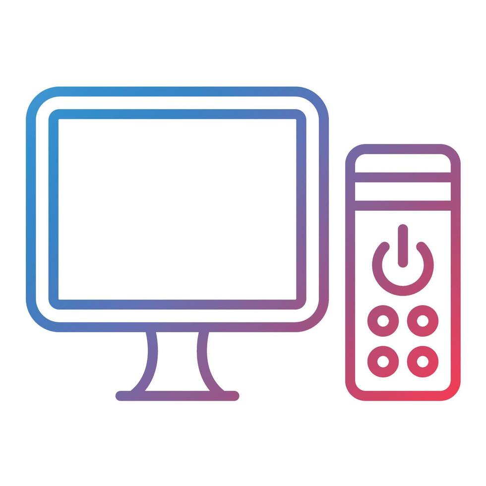 Workstation Line Gradient Icon vector