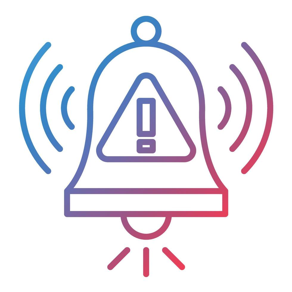 Warning Alarm Line Gradient Icon vector