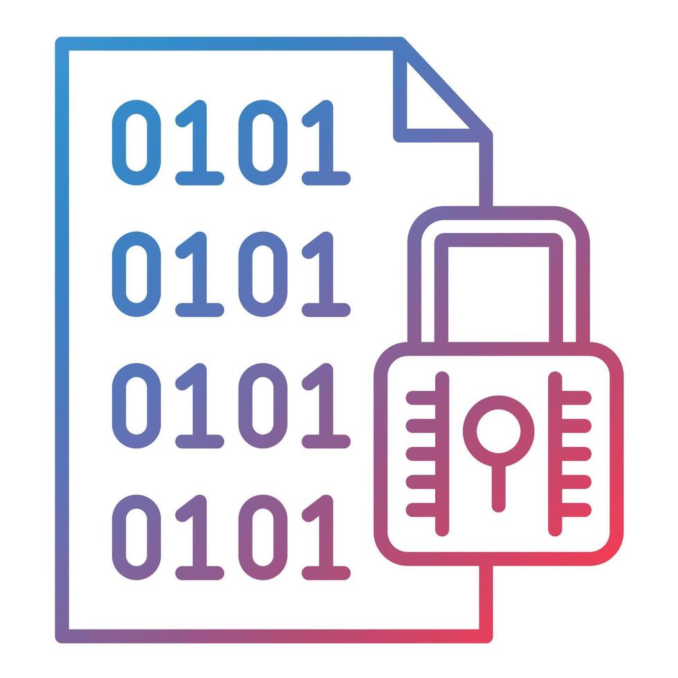 File Encryption Line Gradient Icon vector