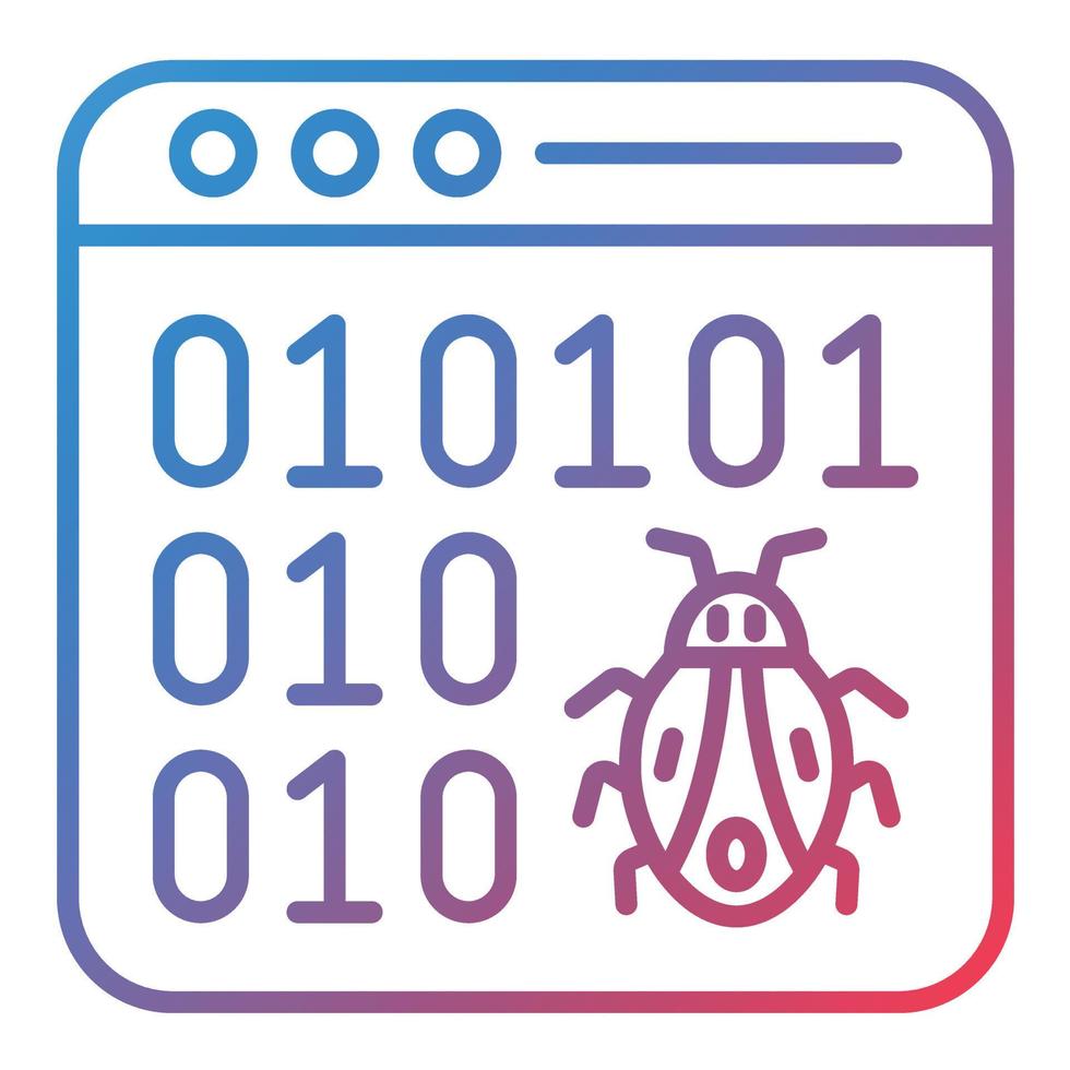 Hack Code Line Gradient Icon vector