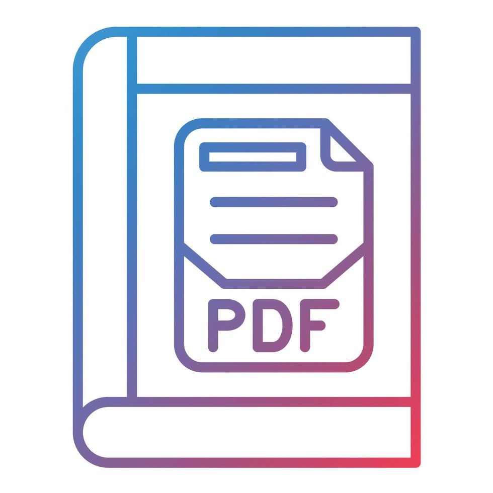 PDF Line Gradient Icon vector