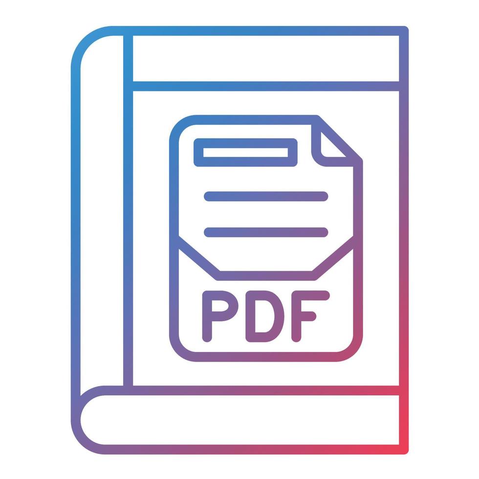 icono de degradado de línea de pdf vector