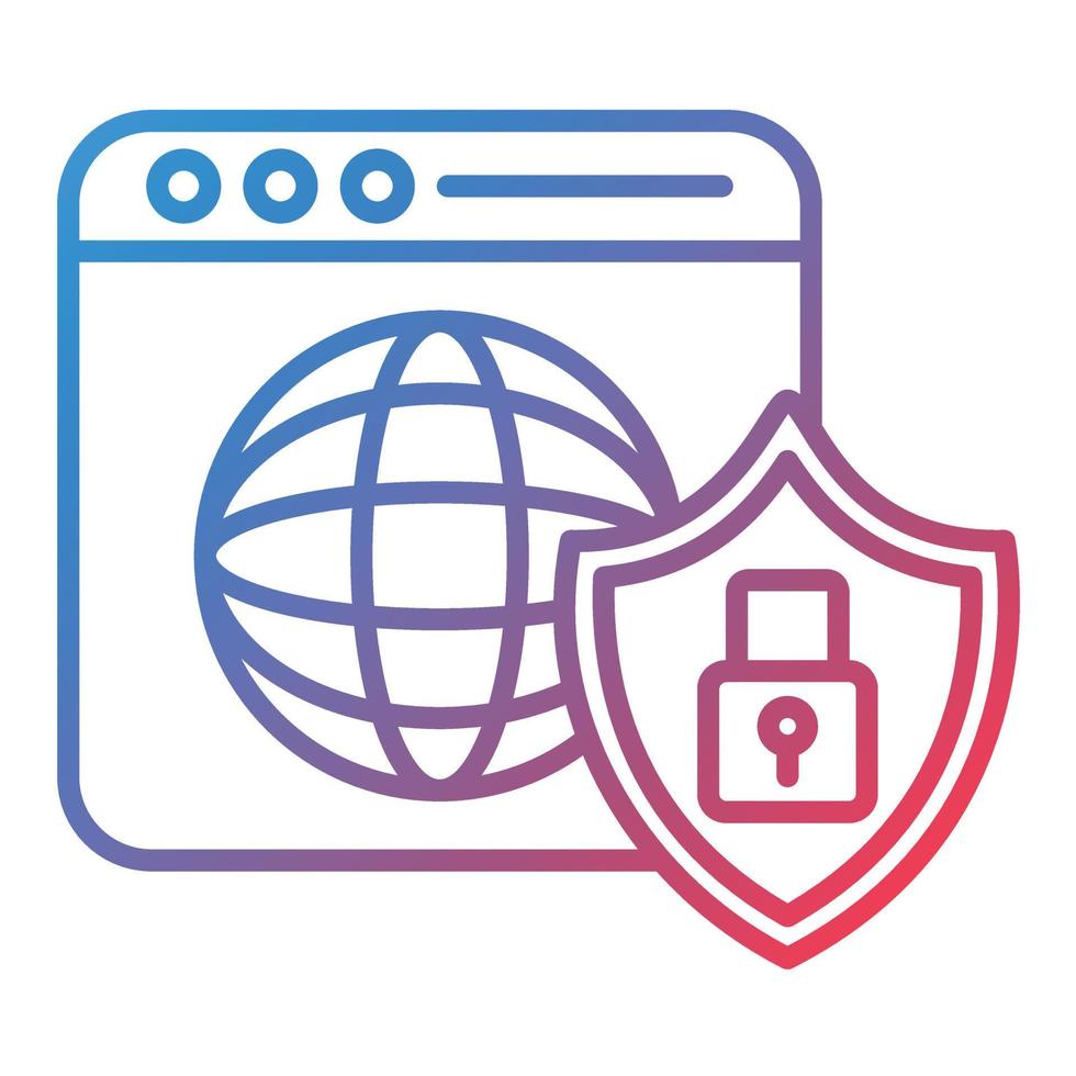 Internet Security Line Gradient Icon vector