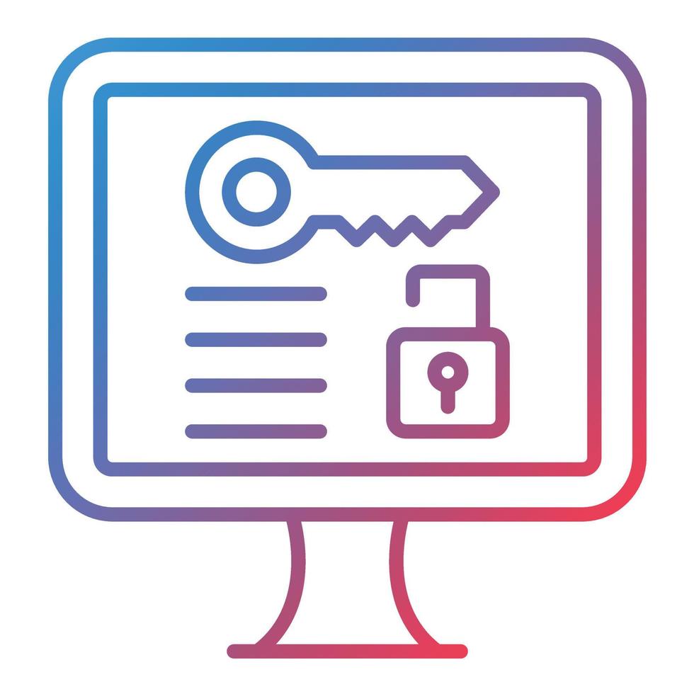 Access Device Line Gradient Icon vector