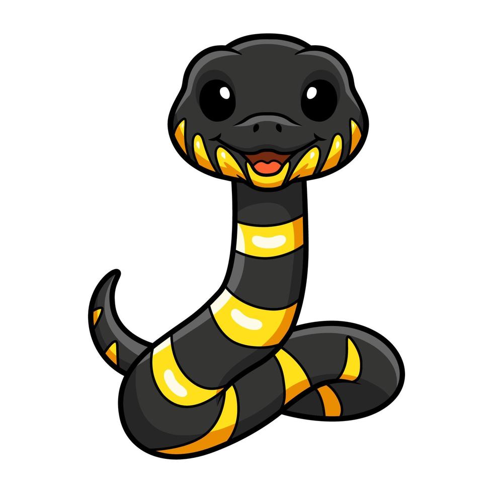 Cute happy mangrove snake cartoon vector