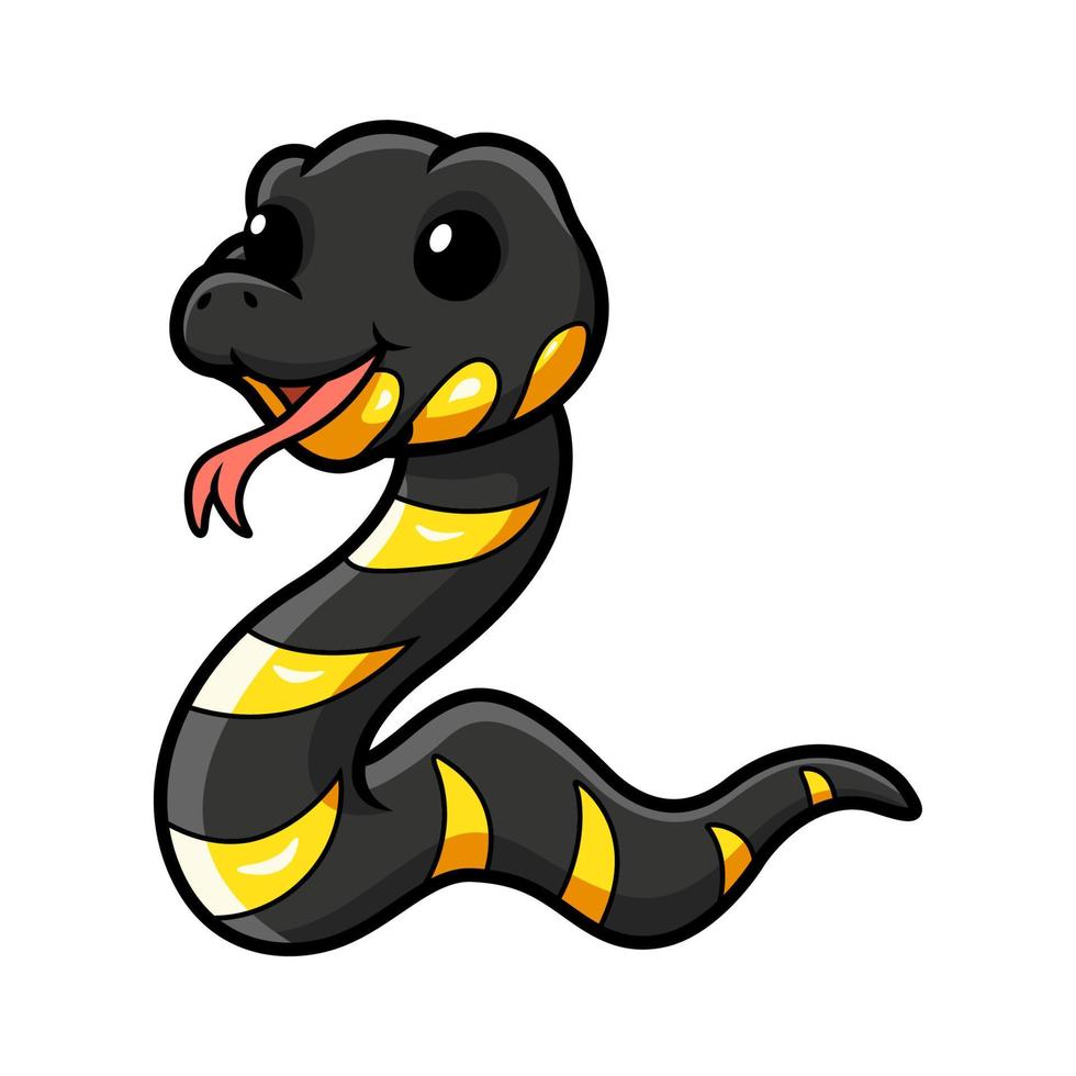 Cute happy mangrove snake cartoon vector