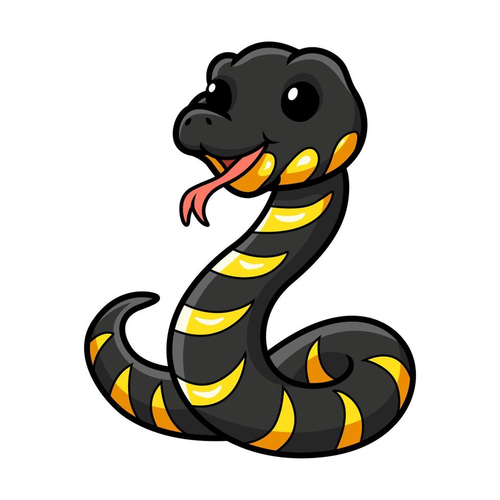 lindo, feliz, manglar, serpiente, caricatura vector