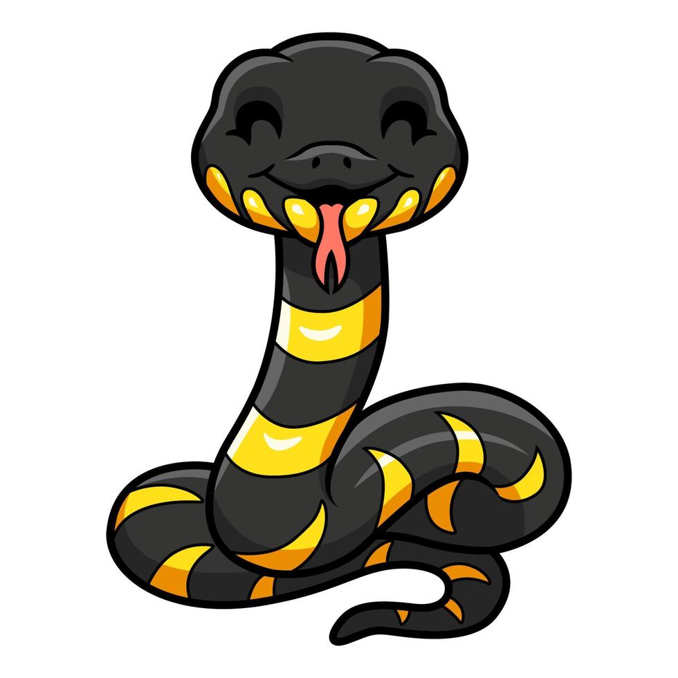 Cute happy mangrove snake cartoon vector