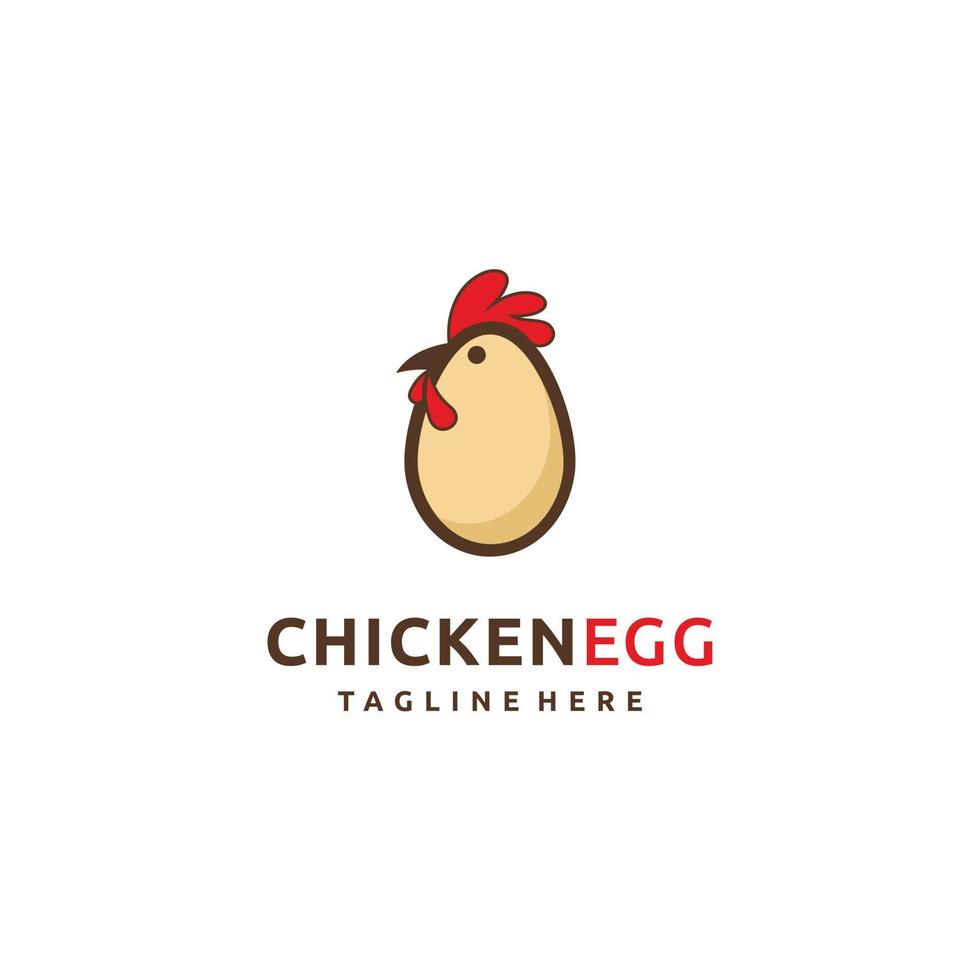 chicken egg logo design with isolated on white background vector